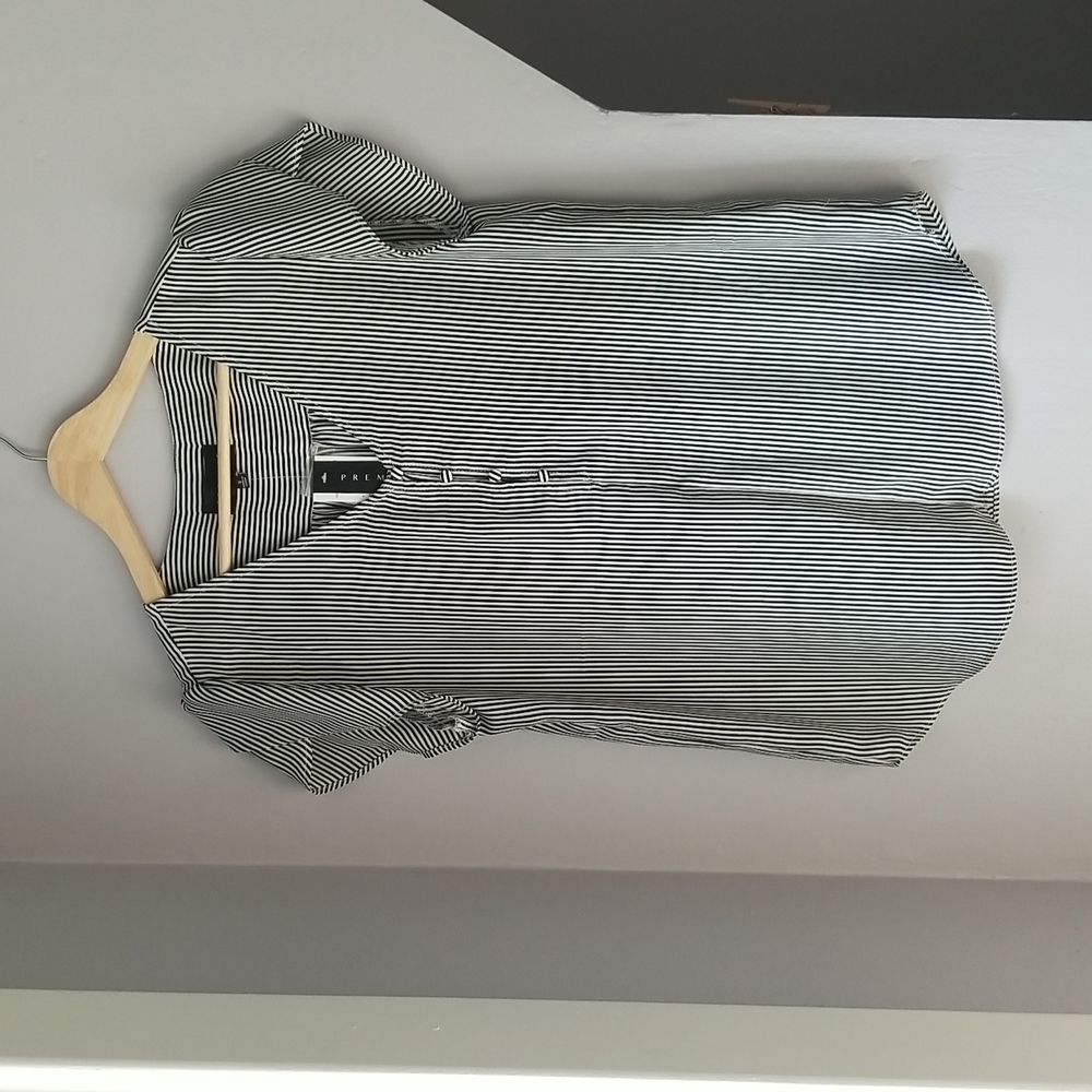 Premise Striped Tulip Sleeve Blouse - NWT